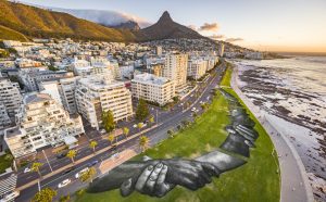 Beyond Walls project by Saype. Cape Town (South Africa). Credit: Valentin Flauraud for Saype