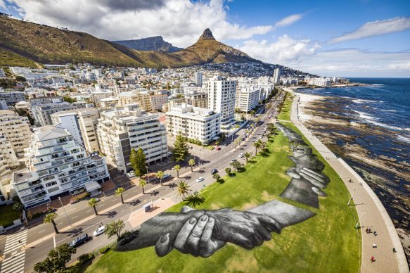 Beyond Walls project by Saype. Cape Town (South Africa). Credit: Valentin Flauraud for Saype
