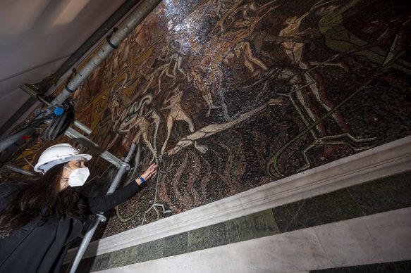 Cantiere di restauro delle pareti interne del Battistero di Firenze  - Courtesy Opera di Santa Maria del Fiore, foto Claudio Giovannini
