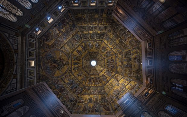 Cantiere di restauro delle pareti interne del Battistero di Firenze - Courtesy Opera di Santa Maria del Fiore, foto Claudio Giovannini