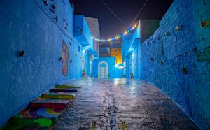 Renovated blue alley. Photography by Mohammed Abdulhaq