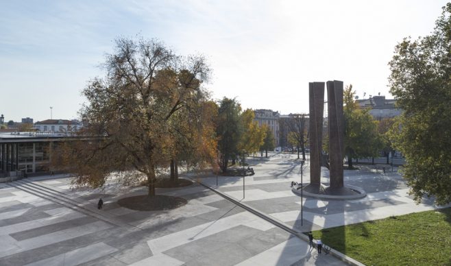 La riqualificazione urbana di Piazza degli Alpini a Bergamo. Photo Tacchinardi