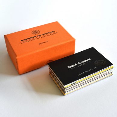 Business as Unusual: Collector’s Set of Calling Cards – Cult Classics Edition, courtesy Dorothy