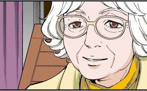 Un'immagine dal manga dedicato a Denise Scott Brown. Courtesy Vilcek Foundation