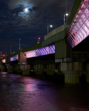 Illuminated River, Cannon Street Bridge. July 2019 © James Newton