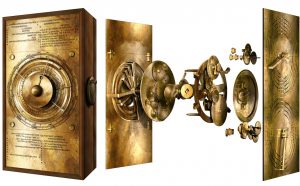 Exploded model of the Cosmos gearing of the Antikythera Mechanism. ©2020 Tony Freeth