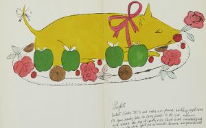 Piglet, one of the recipes from Wild Raspberries, by Suzie Frankfurt and Andy Warhol. Courtesy of Bonhams