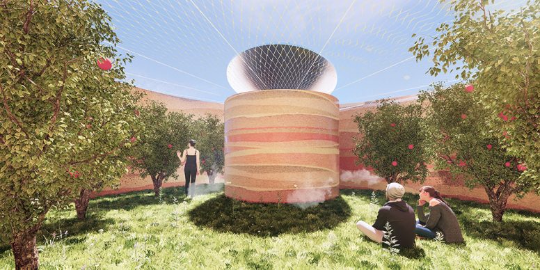 The Source by Mateusz Góra and Agata Gryszkiewicz (Tamaga Studio). The top-ranked submission to the LAGI 2020 Fly Ranch Design Challenge.