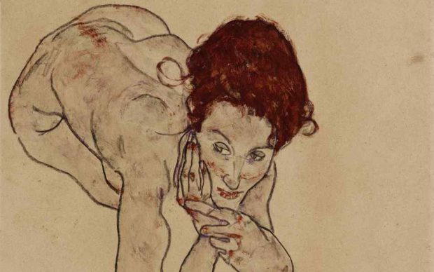 Egon Schiele, Kauernder Weiblicher Akt (Crouching Female Nude. Courtesy Sotheby’s