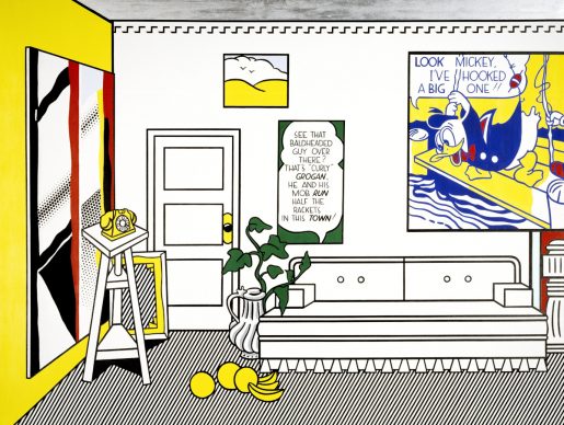 Roy Lichtenstein (New York 1923–1997), Artist's Studio No. 1 (Look Mickey), 1973; oil, Magna, sand on canvas; 244.2 x 325.4 cm. Minneapolis, Walker Art Center. Gift of Judy and Kenneth Dayton and the T. B. Walker Foundation, 1981 © Estate of Roy Lichtenstein