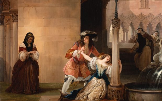 Francesco Hayez, Luigi XIV e Mademoiselle de La Vallère, 1838, olio su tela (70 x 95 cm). Valutazione € 38.000 - 40.000. Photo credit Il Ponte Casa d’Aste