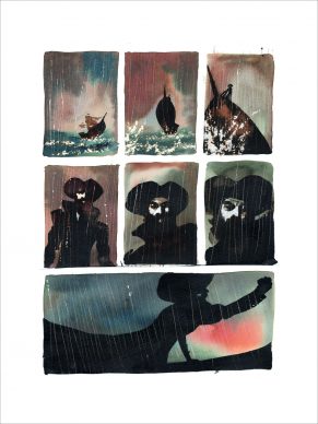 Una illustrazione di Alessandro Sanna tratta da 'Moby Dick', Rizzoli 2021
