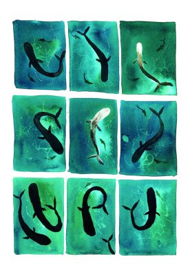 Una illustrazione di Alessandro Sanna tratta da 'Moby Dick', Rizzoli 2021